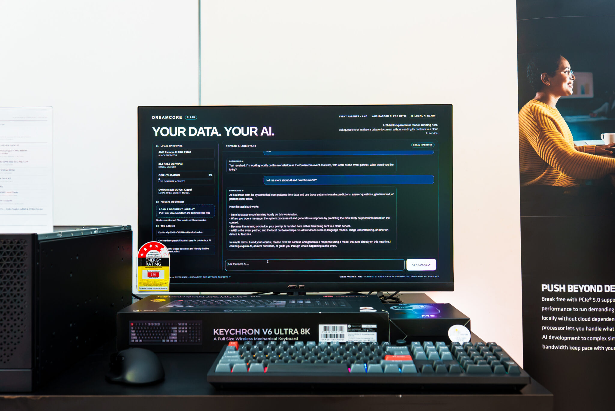 AMD x Convergent Solution Day 4 Dreamcore AI Lab Private Assistant running on the Dreamcore Rackstation
