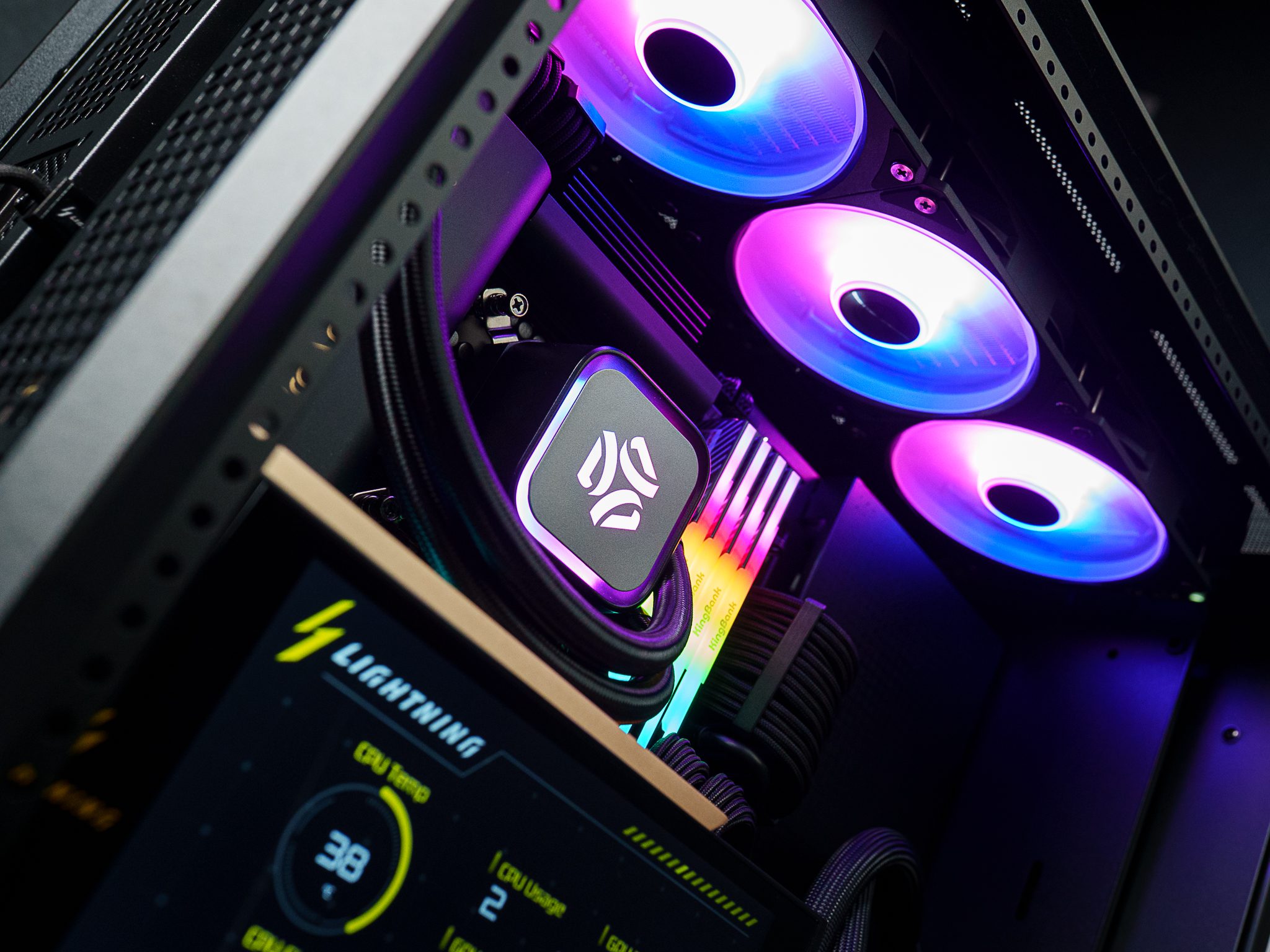 A Dreamcore custom PC build on the workshop bench