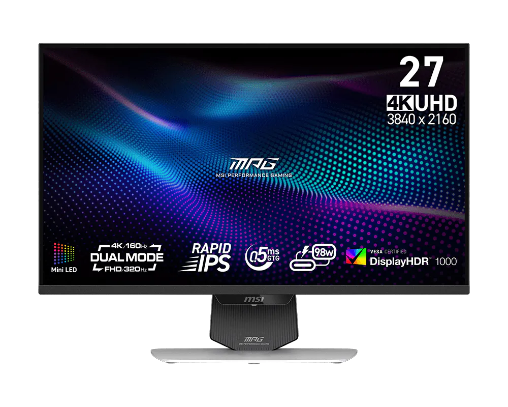 MSI MPG 274URDFW E16M / 27" / 4K 160Hz + 1080P 320Hz / Rapid IPS Mini-LED