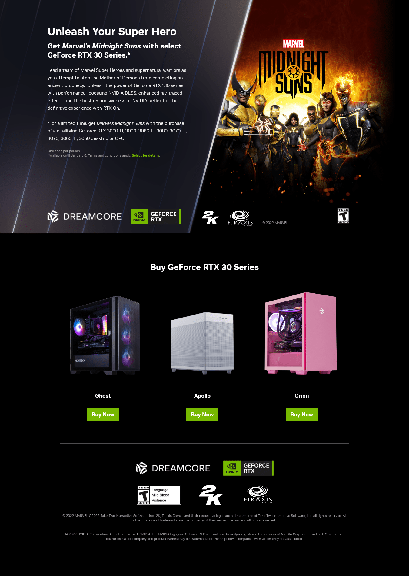 Get Marvel's Midnight Suns with GeForce RTX 30 Series