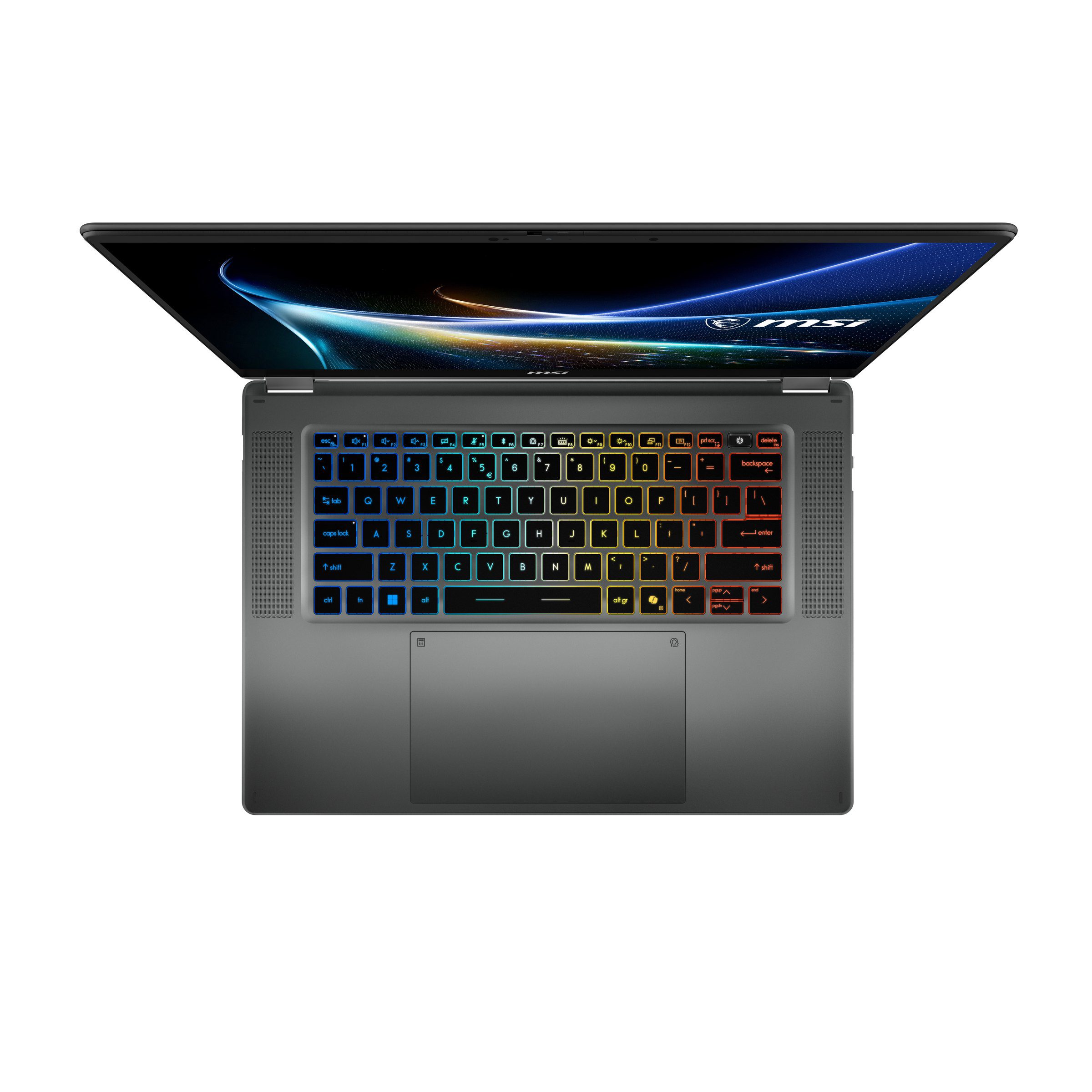 MSI Prestige N16 Flip AI+, Top-down view